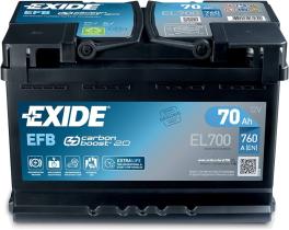 EXIDE EL700 - BATERIA 12V 70AH 720A +D 278X175X19